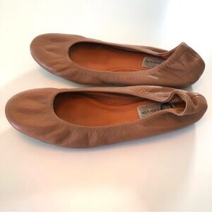 Lanvin Paris Tan Leather Ballerina Flats Women’s EU 42, US 10.5-11 Classic Shoes